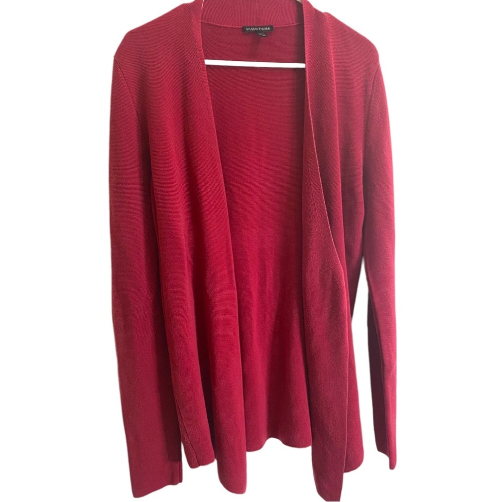 Eileen Fisher pink open draped cardigan size small